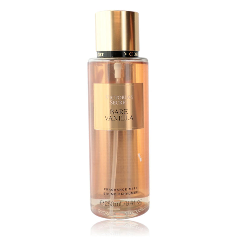 Victoria's Secret Bare Vanilla fragrance mist spray for women, 8.4oz, with a sleek bottle and vanilla scent.