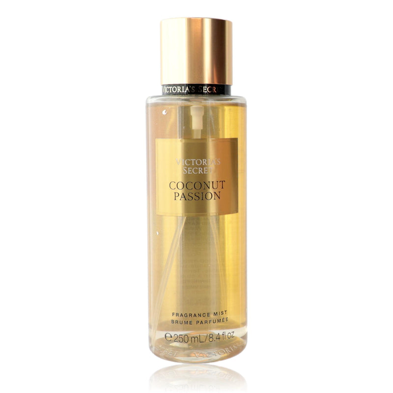 Victoria's Secret Coconut Passion fragrance mist for women in 8.4 oz bottle, featuring tropical coconut scent and elegant packaging.