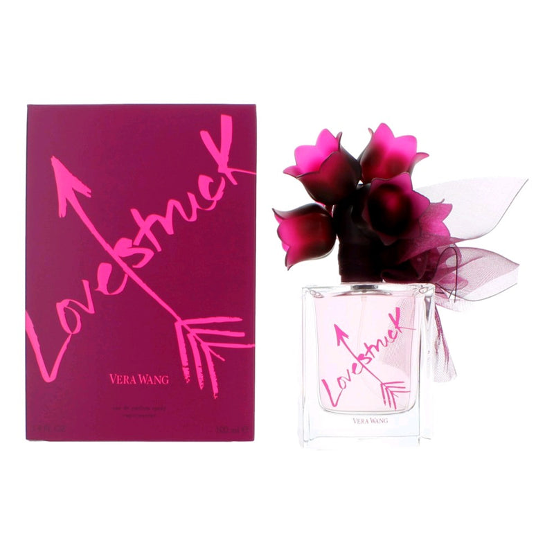 Lovestruck by Vera Wang 3.4 oz women’s Eau de Parfum spray bottle with elegant floral design.