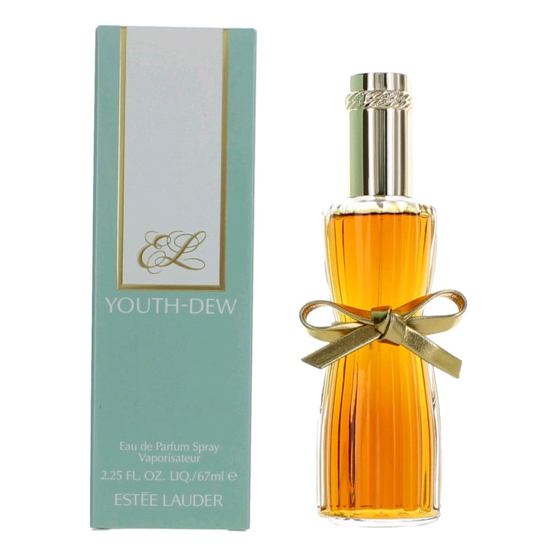 Estee Lauder Youth Dew 2.25 oz Eau de Parfum spray for women, featuring the classic perfume bottle and elegant packaging.