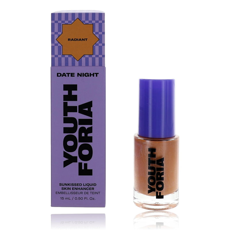 Youthforia Date Night Sunkissed Liquid Skin Enhancer in 0.5oz, radiant physical makeup with a natural sun-kissed glow.