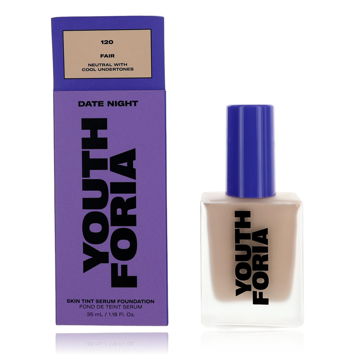 Date Night Youthforia 1.18 oz Skin Tint Serum Foundation- 120 Fair - Pertinacia Perfume