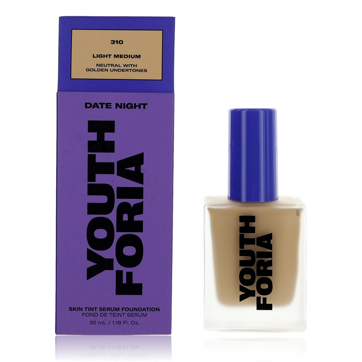 Date Night Youthforia 1.18 oz Skin Tint Serum Foundation- 310 Light Medium - Pertinacia Perfume