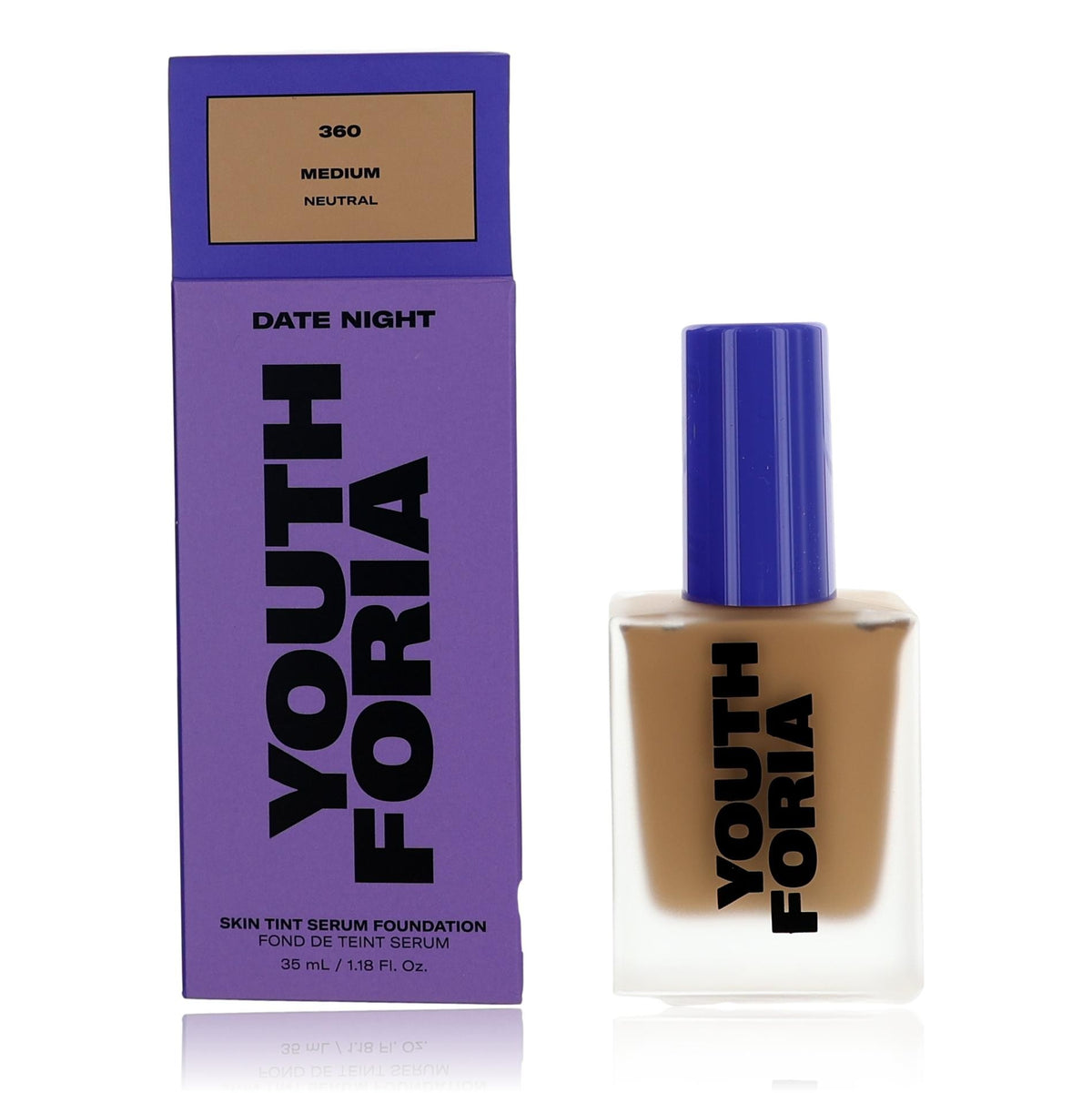 Date Night Youthforia 1.18 oz Skin Tint Serum Foundation- 360 Medium - Pertinacia Perfume
