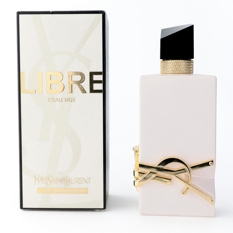 Yves Saint Laurent Libre L'eau Nue 3 oz perfume spray for women, elegant bottle with gold accents and clear glass design
