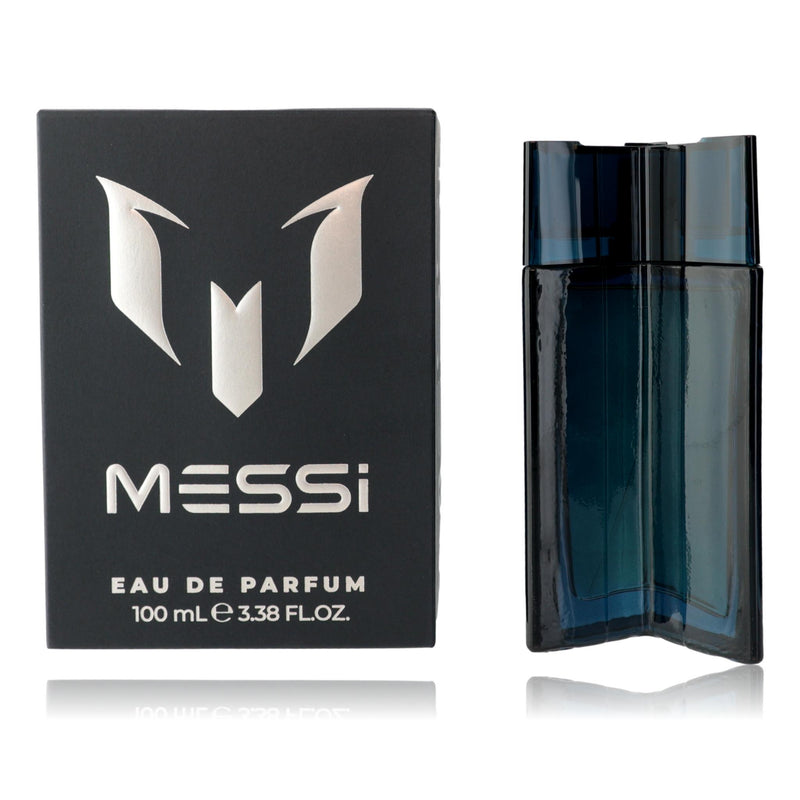 Lionel Messi 3.3 oz men's EDP spray bottle, featuring the signature Lionel Messi branding with a sleek design.