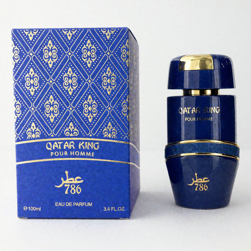 Jo Milano Qatar King men's 3.4 oz EDP bottle, featuring sleek design and masculine fragrance packaging.