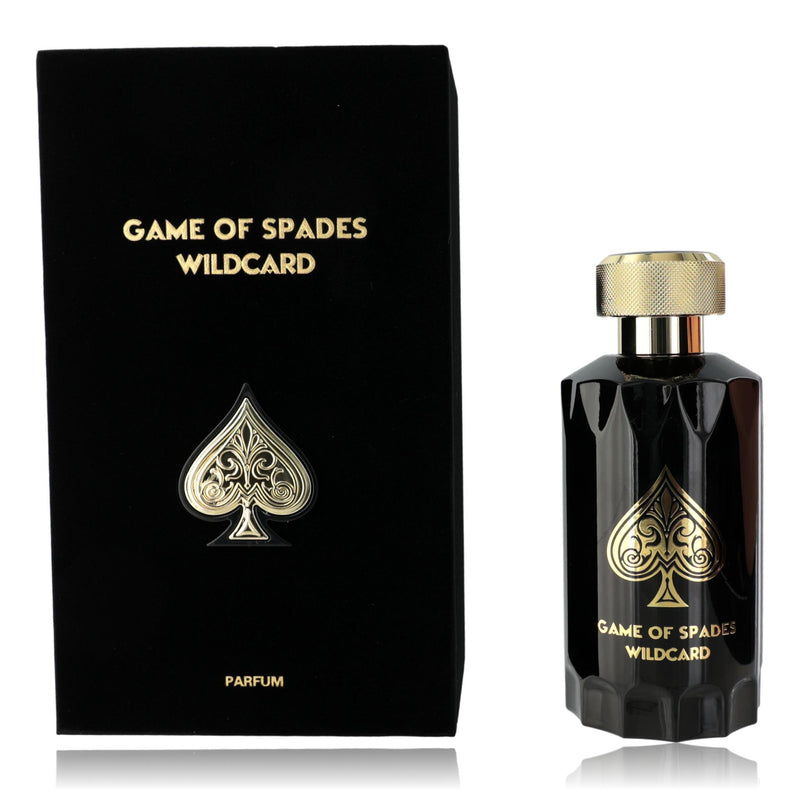 Jo Milano Game of Spades Wildcard unisex parfum spray, 6.8 oz, featuring a sleek design and elegant packaging.