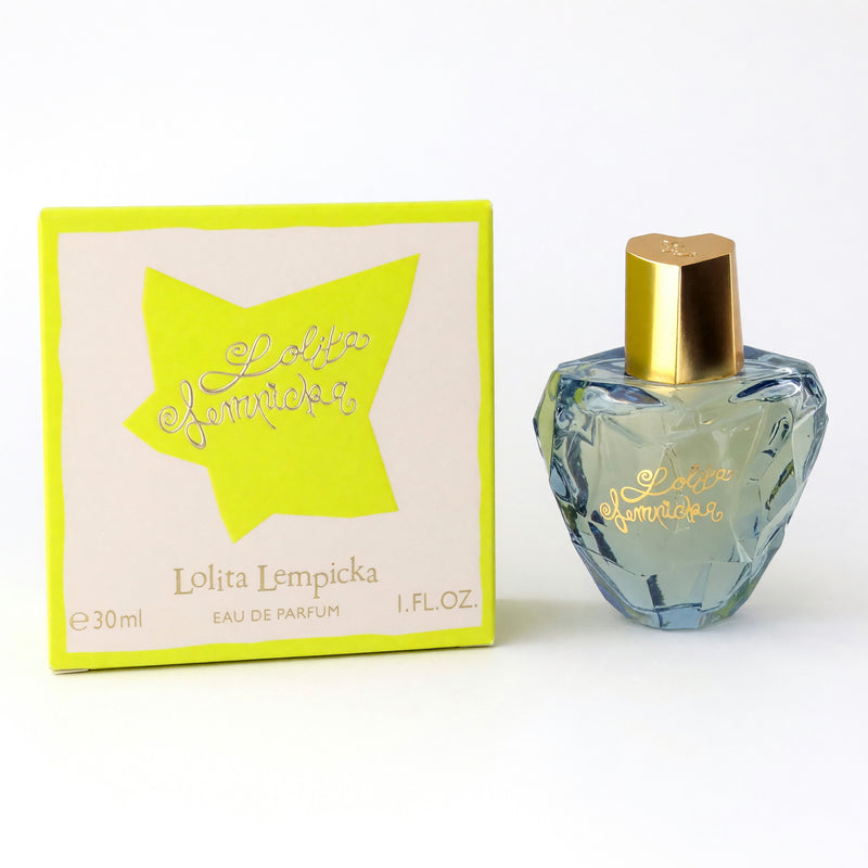 Black and white image of Mon Premier by Lolita Lempicka 1 oz eau de parfum spray for women.
