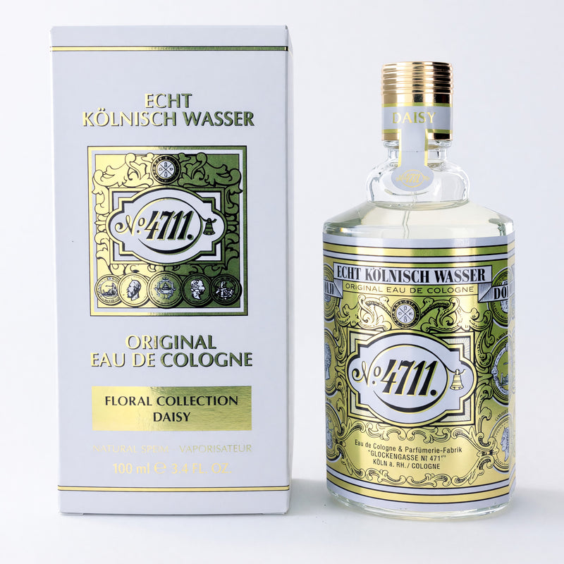 4711 Floral Collection Daisy unisex Eau De Cologne spray bottle, 3.4oz, featuring floral and fresh scent design.