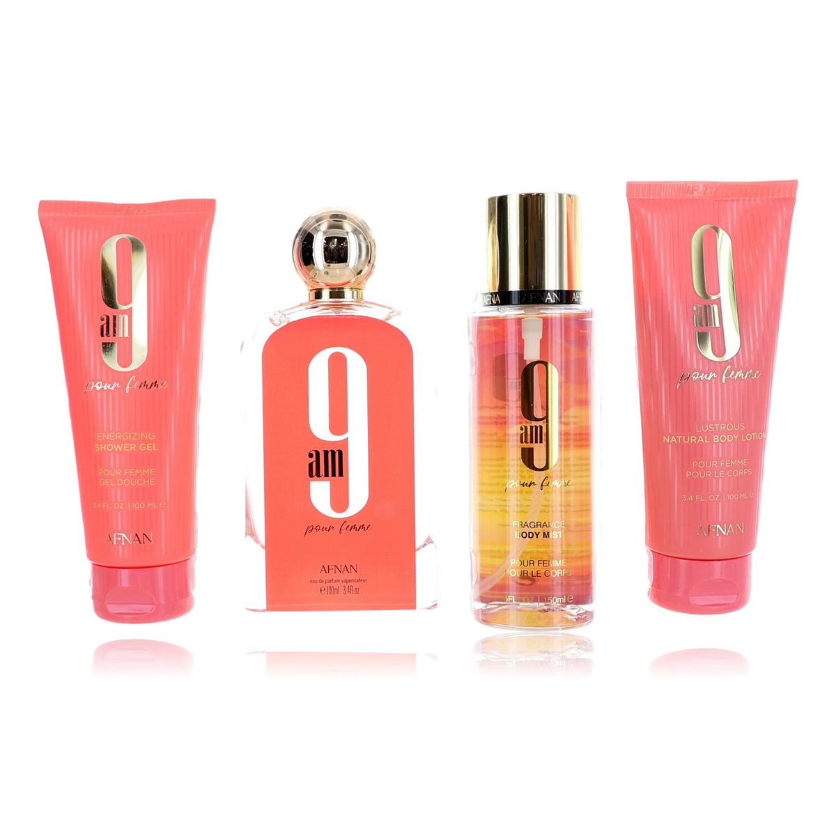 9AM Pour Femme Afnan 4 Piece Gift Set Women - Pertinacia Perfume