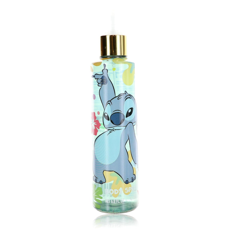 Disney Stitch body spray for kids, 6.8 oz bottle, with colorful Stitch character design on the packaging.