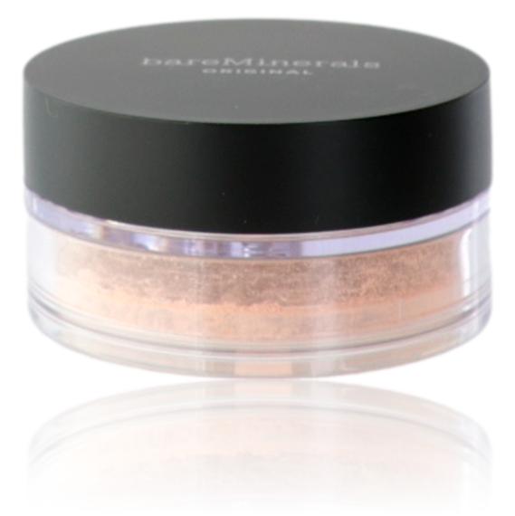 BareMinerals loose powder foundation in Fairly Medium 05, SPF 15, physical makeup product with a light, natural finish.