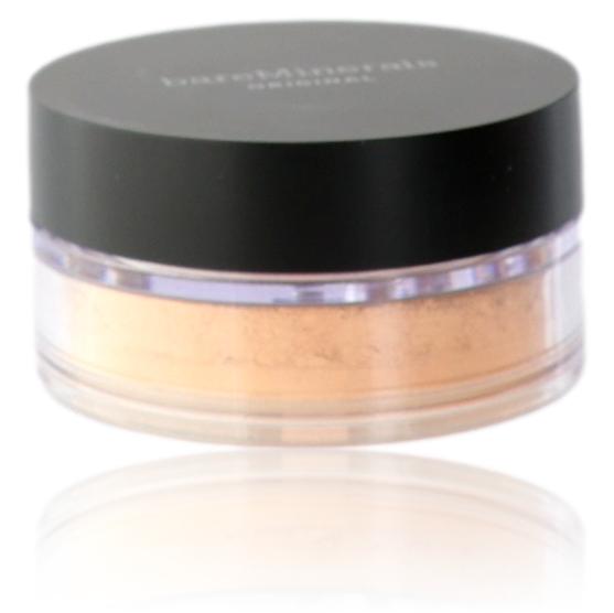 BareMinerals Light 08 loose powder foundation with SPF 15 in a .28oz container, showcasing the physical mineral foundation formula.