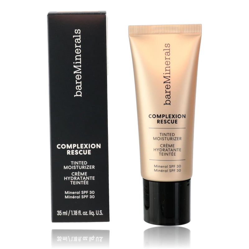 bareMinerals Complexion Rescue tinted moisturizer in Natural Pecan SPF 30, featuring a physical formula with a smooth, natural finish