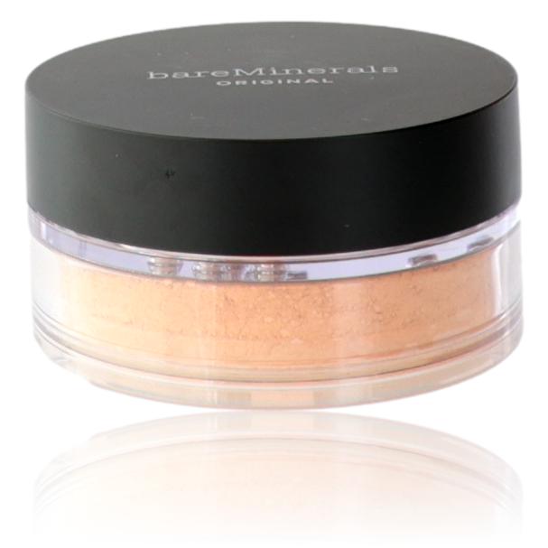 BareMinerals Loose Powder Foundation in Soft Medium 11 with SPF 15, showing the physical powder product in its container.