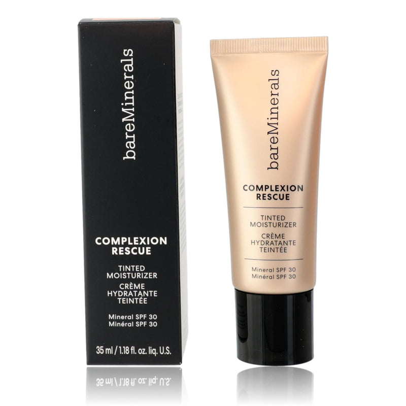 BareMinerals Complexion Rescue tinted moisturizer with SPF 30 in Opal 01, featuring a physical formula and 1.18oz size.