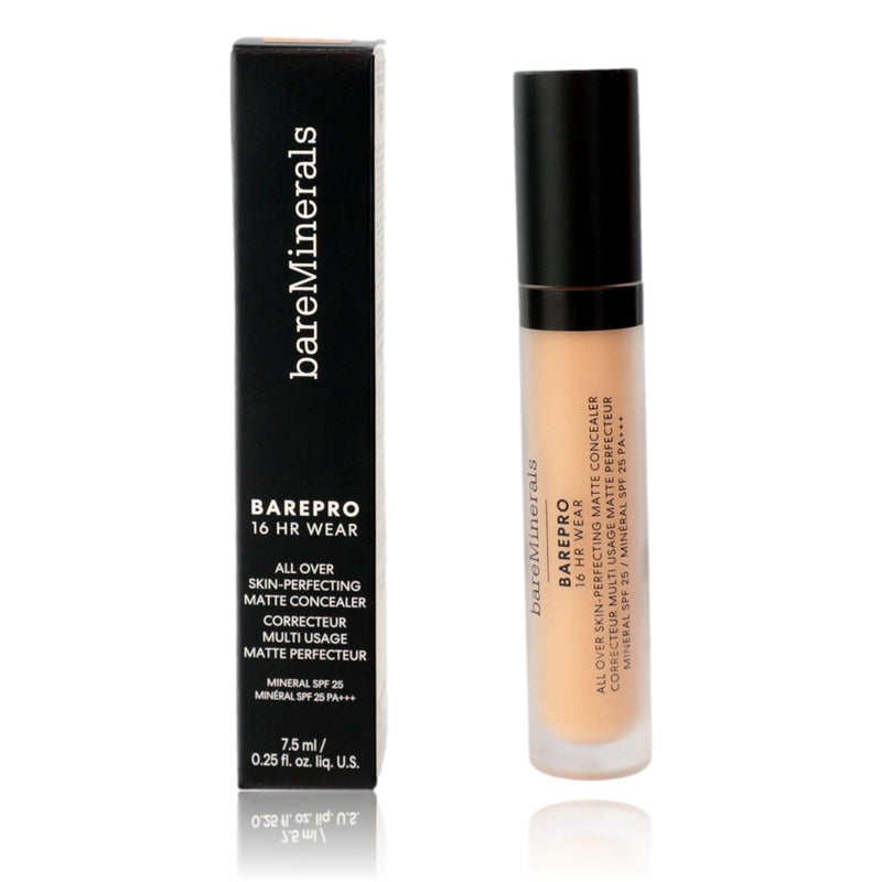 BareMinerals BarePro 16 Hr Wear .25 Matte Concealer SPF 25 in Light 200 Neutral, physical makeup product with natural finish.