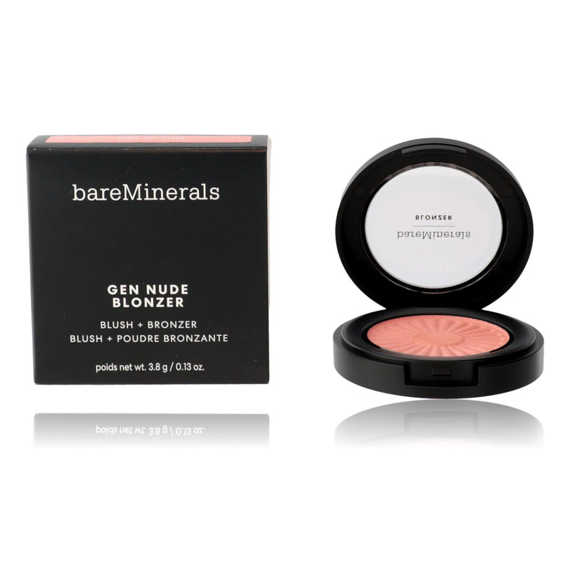 BareMinerals Gen Nude Blonzer in Kiss Of Pink, 0.13oz physical blush and bronzer with pink and warm tones.