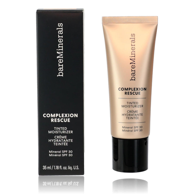 Bare Minerals Complexion Rescue tinted moisturizer with SPF 30 in Bamboo shade, 1.18oz, physical formula, displayed in a tube.