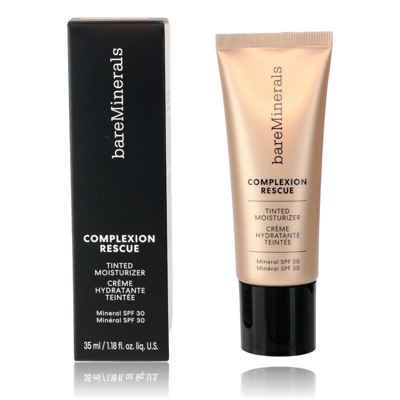 BareMinerals Complexion Rescue tinted moisturizer SPF 30 in Suede 04, 1.18oz, physical formula with a natural skin finish.