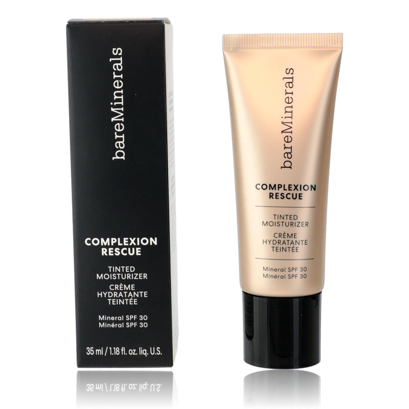 Bare Minerals Complexion Rescue tinted moisturizer SPF 30 in Ginger 06, 1.18oz tube, with physical sunscreen and natural finish.