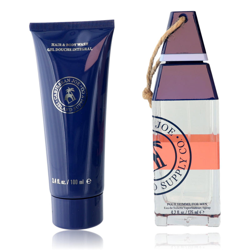 Island Musk by Caribbean Joe 2-piece gift set for men, includes a fragrance bottle and matching body lotion, stylish packaging.