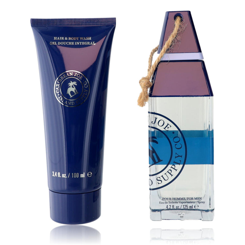 Sapphire Sands men's 2-piece gift set by Caribbean Joe includes a fragrance bottle and grooming essentials displayed on a neutral background.