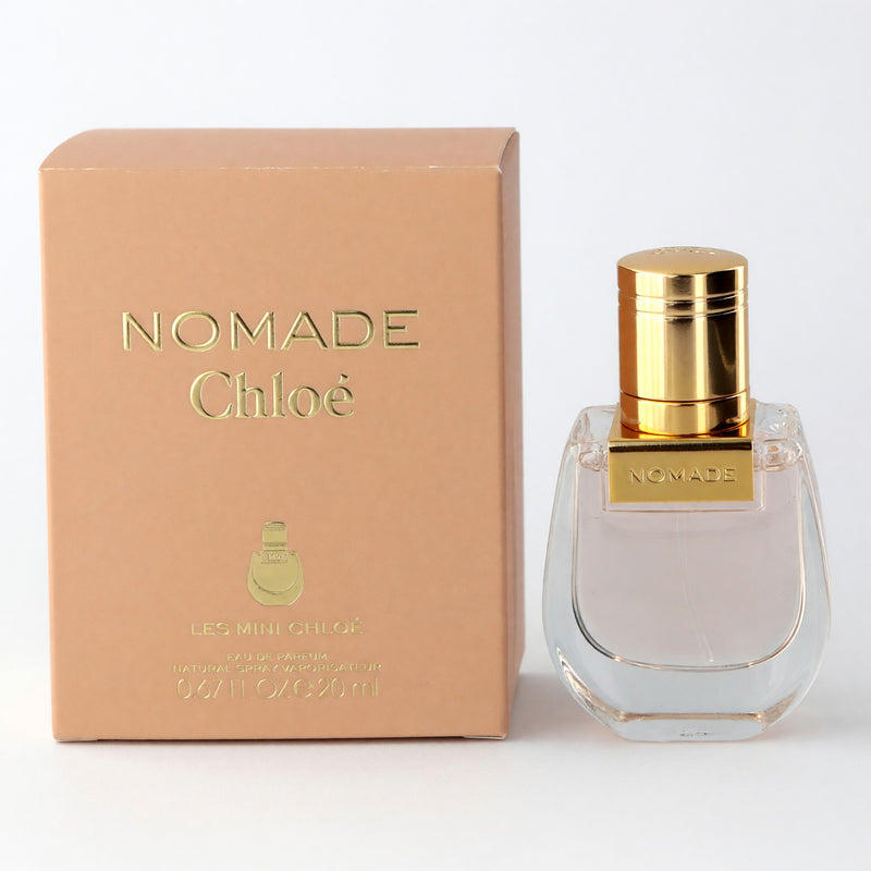 Chloe Nomade Eau de Parfum 0.67 oz bottle with elegant packaging, showcasing the Chloe brand and sophisticated floral fragrance.