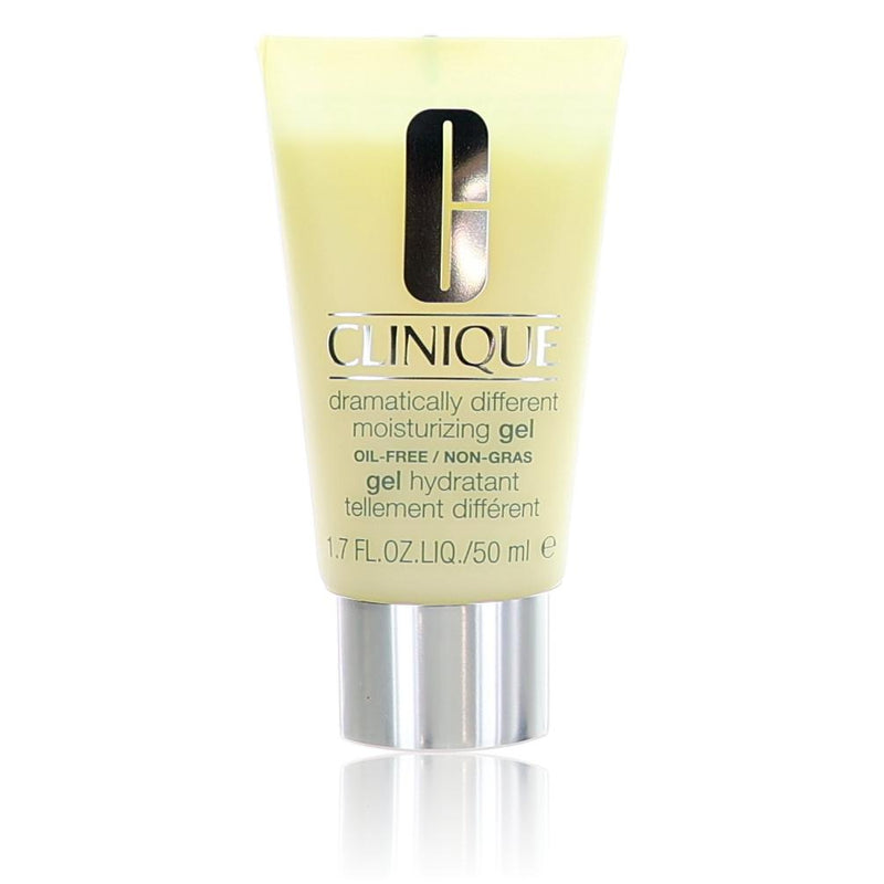 Clinique Dramatically Different Moisturizing Gel in 1.7 oz tube, showing the clear gel texture and brand label.