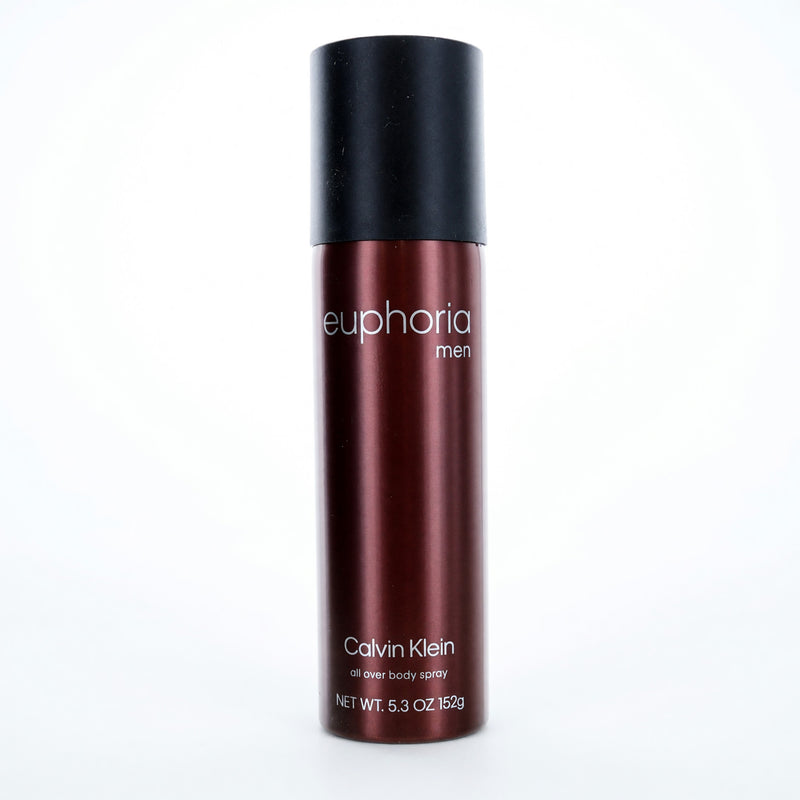 Calvin Klein Euphoria men's 5.3 oz all-over body spray bottle, sleek packaging with the brand logo visible.