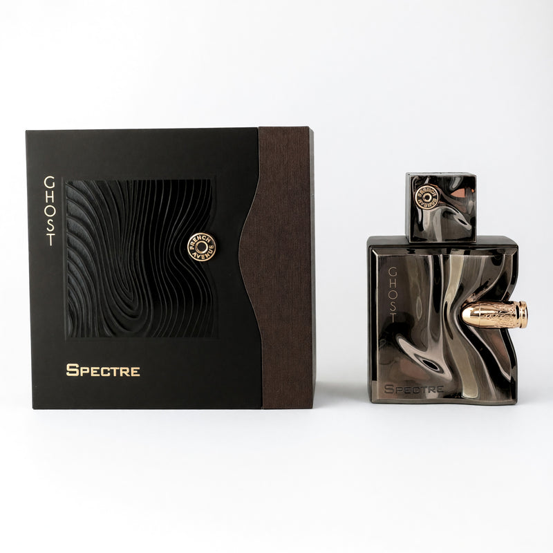 French Avenue Spectre Ghost 2.7 oz men's Eau de Parfum spray bottle, sleek and elegant design for French Avenue fragrance.