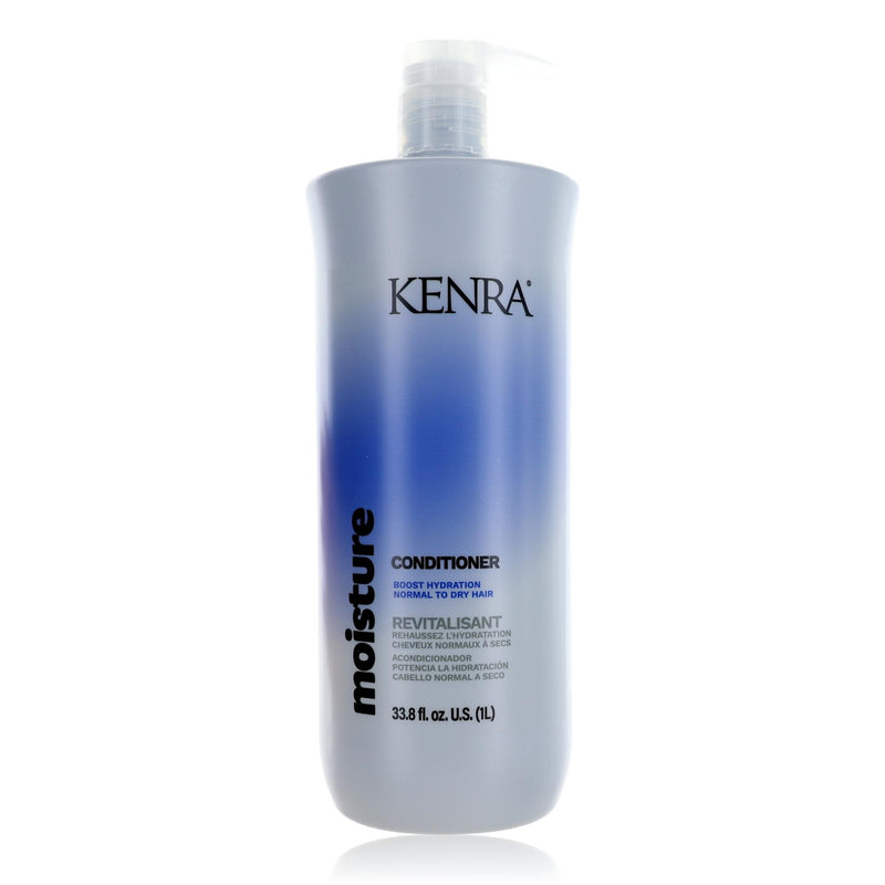 Kenra Moisture Conditioner in a 33.8 oz bottle, physical conditioner for hydrating and nourishing hair, displayed with product label