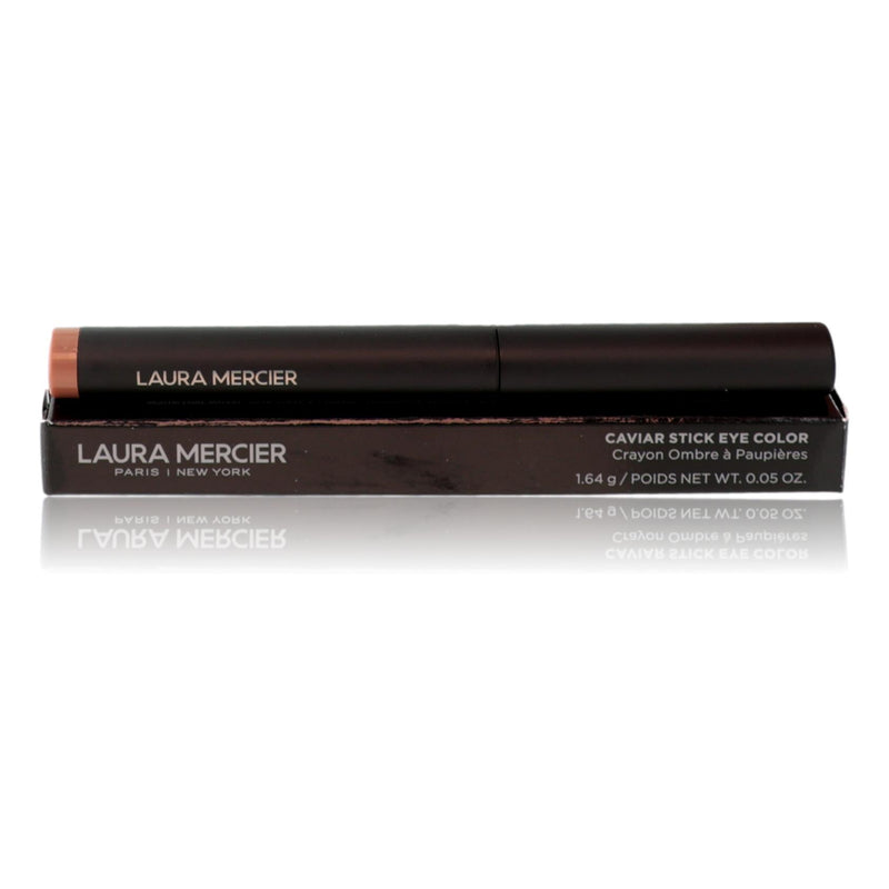 Laura Mercier Caviar Stick Eye Color in Sepia, 0.05oz eyeshadow stick with a creamy, metallic brown shade, held in hand.