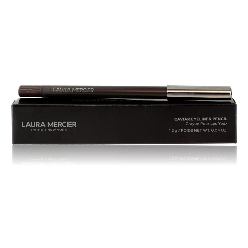 Laura Mercier Caviar Eyeliner Pencil in Espresso Brown, close-up of the black pencil with brown shade for precise eye definition.