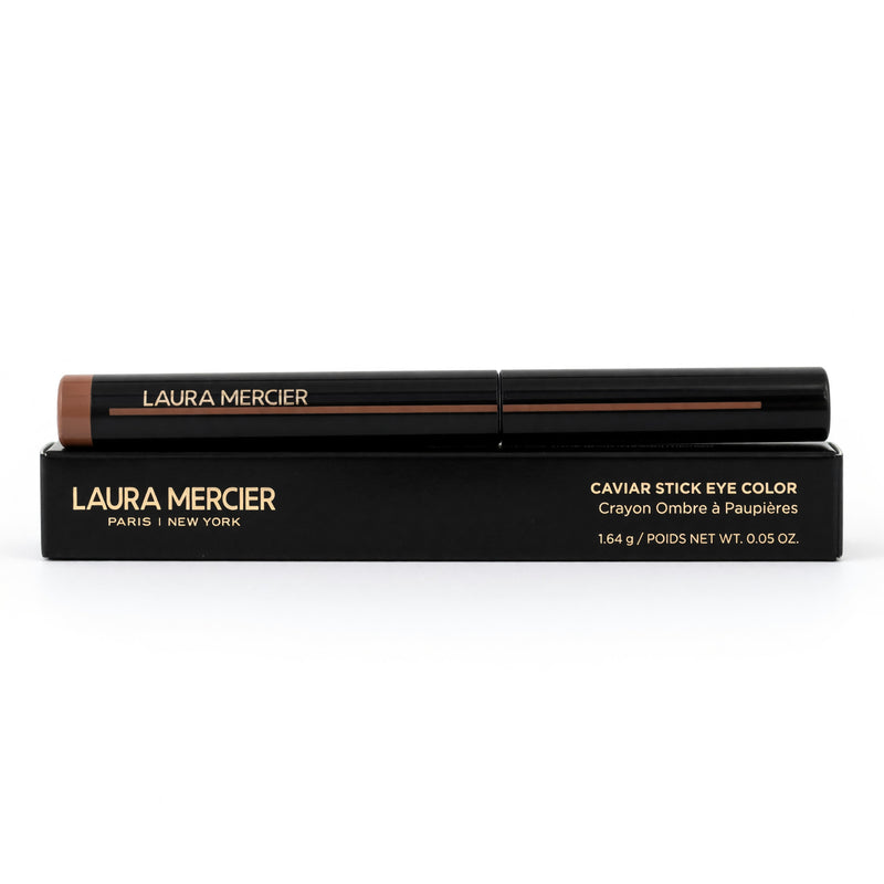 Laura Mercier Caviar Stick Eye Color in Cocoa, a creamy eyeshadow stick in a rich brown shade, shown in a .05oz tube.