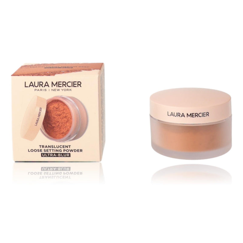 Laura Mercier Ultra-Blur Translucent Loose Setting Powder in Medium Deep, a physical setting powder for matte finish and skin blurring.