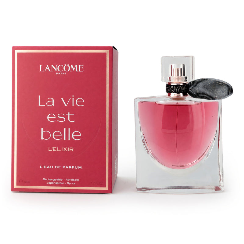 Lancome La Vie Est Belle L'Elixir 1.7oz women’s refillable EDP spray bottle with elegant packaging.
