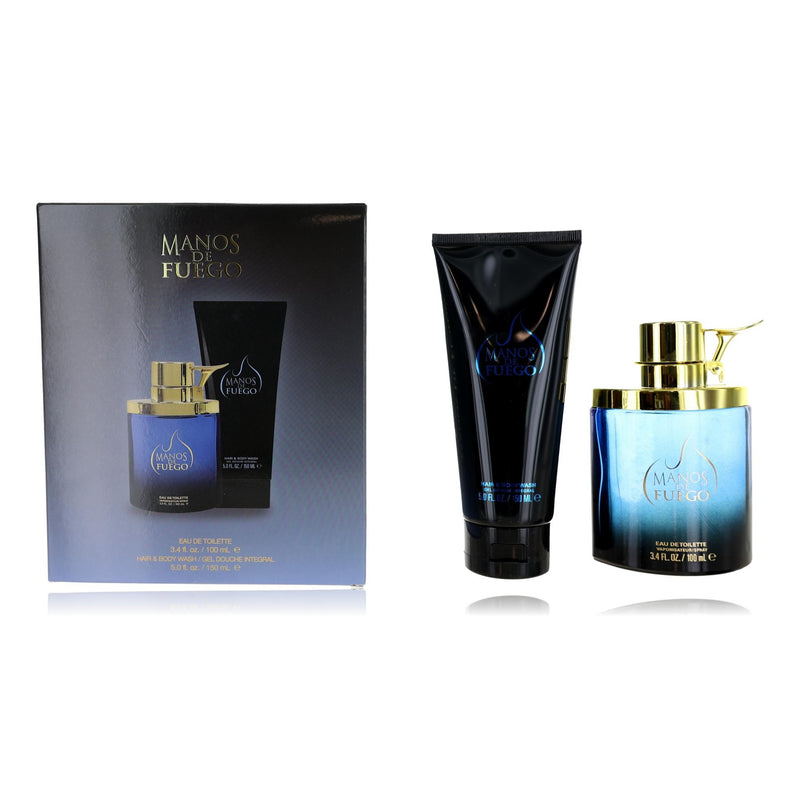 Macho Man Manos de Fuego 2-piece gift set for men, featuring physical products with bold branding and masculine design elements.