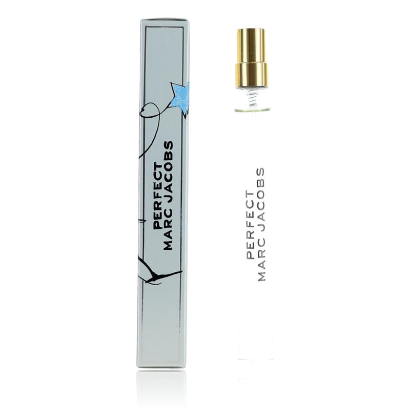 Marc Jacobs Perfect 0.33 oz women’s EDT spray bottle with sleek packaging and clear label, ready for use.