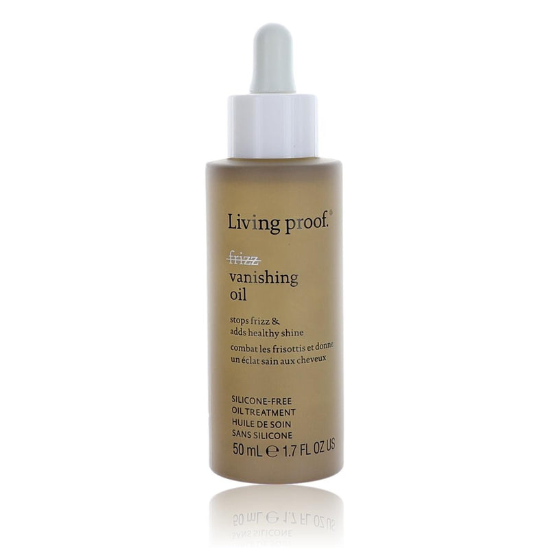 Living Proof No Frizz Vanishing Oil 1.7oz bottle with dropper for smoothing and frizz control on hair