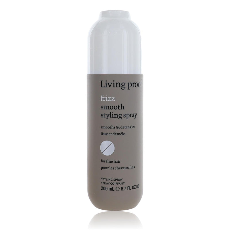 Living Proof No Frizz Smooth Styling Spray bottle, 6.7oz, designed to reduce frizz and smooth hair for a sleek look