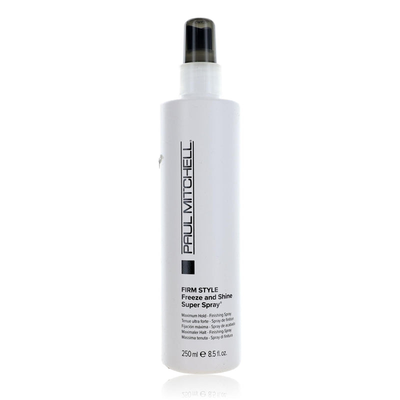 Paul Mitchell Firm Style Freeze & Shine Super Spray 8.5 oz, a maximum hold finishing spray with shine and control.