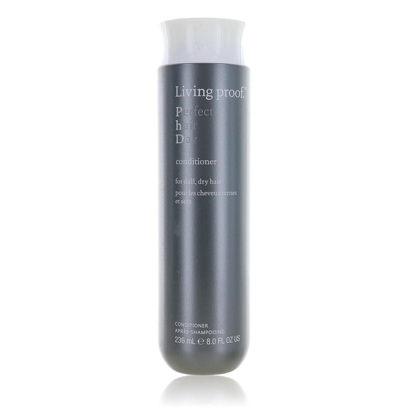 Living Proof Perfect Hair Day Conditioner in 8oz bottle, smooths and nourishes hair with a physical formula, visible in the image.
