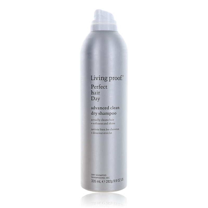 Living Proof Perfect Hair Day Advanced Clean Dry Shampoo 9.9oz bottle, physical dry shampoo for fresh, clean hair.