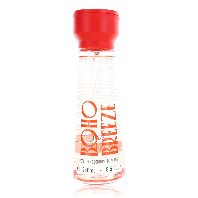 Pepe Jeans London Boho Breeze 8.5 oz women’s body mist bottle with floral design and spray nozzle.
