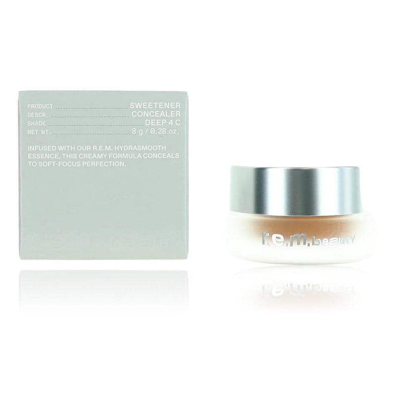 r.e.m. beauty Sweetener concealer in Deep 4 C, 0.28 oz, physical makeup product with a smooth applicator and deep skin tone shade.
