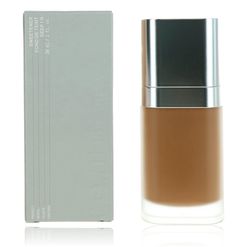 r.e.m. beauty Sweetener foundation in Deep 1 N, 1 oz, physical makeup product with a compact container and applicator brush.