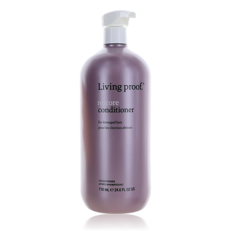 Living Proof Restore Conditioner bottle, 24 oz size, with a sleek design, suitable for nourishing and repairing hair.