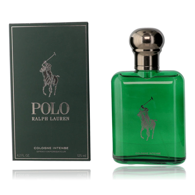 Ralph Lauren Polo Men’s 4.2 oz Cologne Intense spray bottle with classic Polo design and branding.